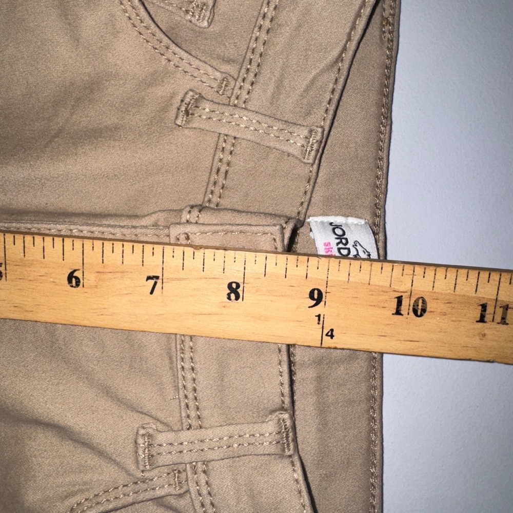 Jordache Skinny Pants Girls Size 14 Khaki Tan Stretch Twill 5-Pocket Casual Slim - Picture 5 of 11